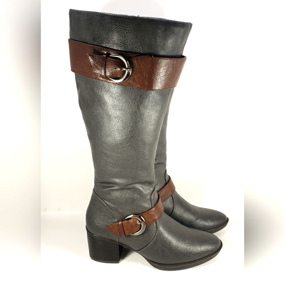 Natural Soul Zahara Wide Calf, Vegan Leather, Riding Boots. Women's Size 6.5M